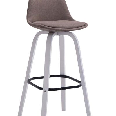 Bar stool Avika fabric white taupe 44x44x95 taupe Material Wood