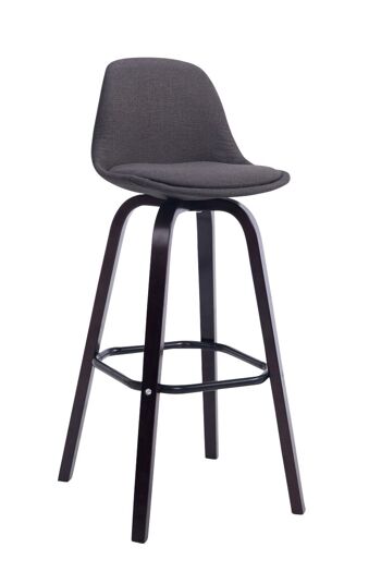 Tabouret de bar Avika tissu Cappuccino gris foncé 44x44x95 gris foncé Matière Bois 1