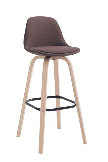 Tabouret de bar Avika tissu Natura marron 44x44x95 marron Matière Bois 1