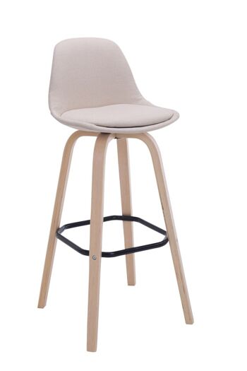 Tabouret de bar Avika tissu Natura crème 44x44x95 crème Matière Bois 1