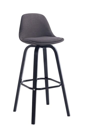 Tabouret de bar Avika tissu noir gris foncé 44x44x95 gris foncé Matière Bois 1