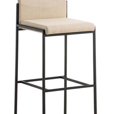 Tabouret de bar Torino B tissu crème 45x43x106 crème Matière acier inoxydable