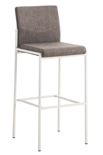 Tabouret de bar Torino W tissu Gris 45x43x106 Gris Matière acier inoxydable 1