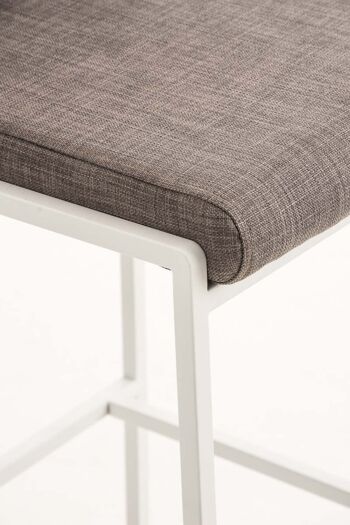 Tabouret de bar Torino W tissu Gris 45x43x106 Gris Matière acier inoxydable 7