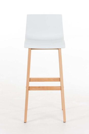 Tabouret de bar Hoover Natura structure à 4 pieds blanc 46x41x101 blanc Bois Bois 2