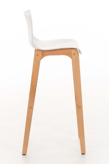 Tabouret de bar Hoover Natura structure à 4 pieds blanc 46x41x101 blanc Bois Bois 3