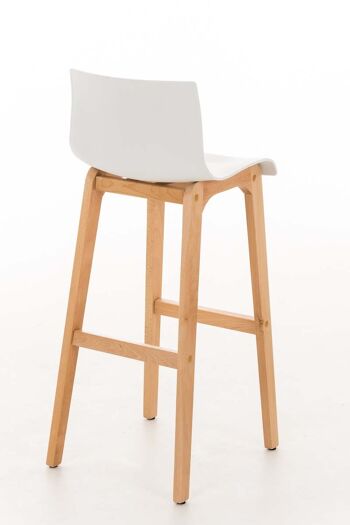 Tabouret de bar Hoover Natura structure à 4 pieds blanc 46x41x101 blanc Bois Bois 4