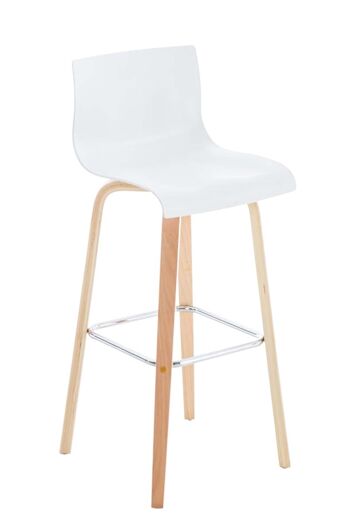 Tabouret de bar Malone blanc 43x39x97,5 blanc Bois Bois 1