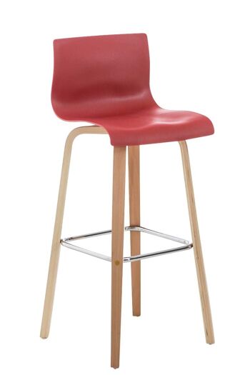 Tabouret de bar Malone rouge 43x39x97,5 bois rouge bois 1