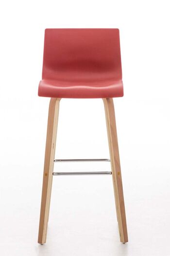 Tabouret de bar Malone rouge 43x39x97,5 bois rouge bois 2