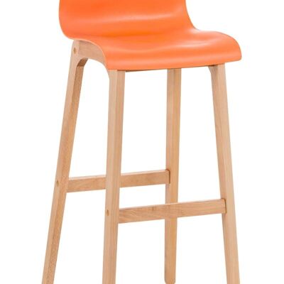 Taburete de bar Hoover Natura estructura 4 patas naranja 46x41x101 naranja Wood Wood