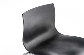Tabouret de bar Hoover chrome structure 4 pieds noir 48x43x100 métal plastique noir 5