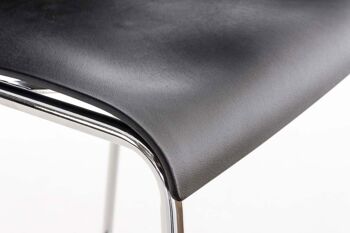 Tabouret de bar Hoover chrome structure 4 pieds noir 48x43x100 métal plastique noir 7
