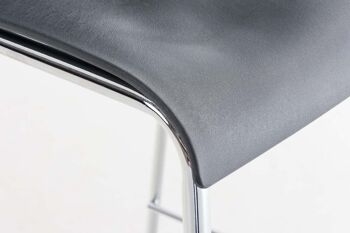 Tabouret de bar Hoover chrome piètement 4 pieds Gris 48x43x100 Métal plastique gris 7