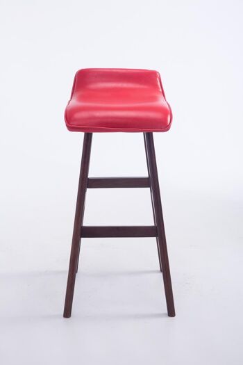 Tabouret de bar Corneila PU cappuccino rouge 44x37x83,5 simili cuir rouge Bois 2