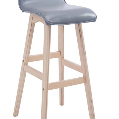 Bar stool Corneila PU natural Gray 44x37x83.5 Gray artificial leather Wood