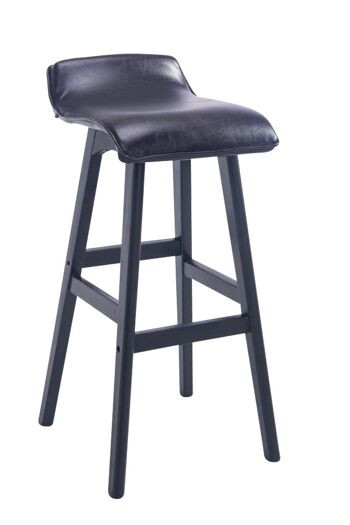 Tabouret de bar Corneila PU brun noir 44x37x83,5 similicuir brun Bois 1