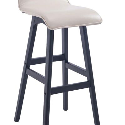 Bar stool Corneila PU black cream 44x37x83.5 cream artificial leather Wood