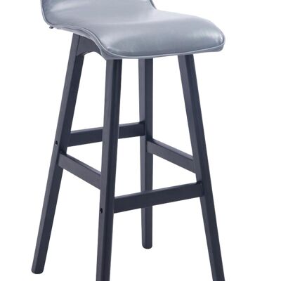 Tabouret de bar Corneila PU noir Gris 44x37x83.5 Cuir artificiel gris Bois