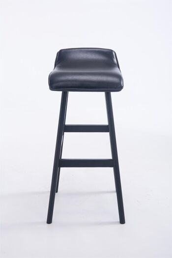 Tabouret de bar Corneila PU noir noir 44x37x83,5 simili cuir noir Bois 2