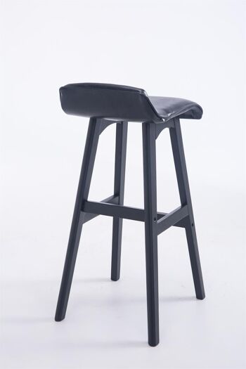 Tabouret de bar Corneila PU noir noir 44x37x83,5 simili cuir noir Bois 3