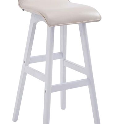 Bar stool Corneila PU white cream 44x37x83.5 cream artificial leather Wood