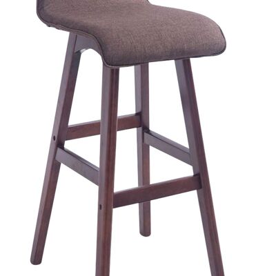 Tabouret de bar Corneila tissu cappuccino marron 44x37x83,5 marron Matière Bois