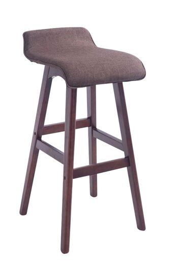 Tabouret de bar Corneila tissu cappuccino marron 44x37x83,5 marron Matière Bois 1