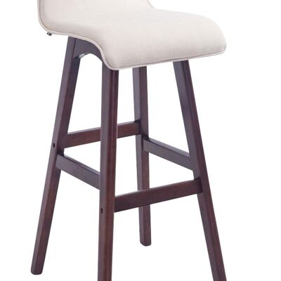 Tabouret de bar Corneila tissu cappuccino crème 44x37x83,5 crème Matière Bois