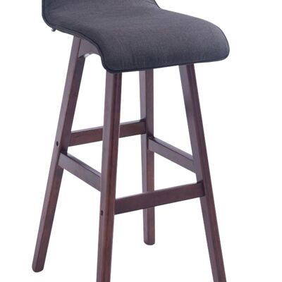 Tabouret de bar Corneila tissu cappuccino gris foncé 44x37x83,5 gris foncé Matière Bois