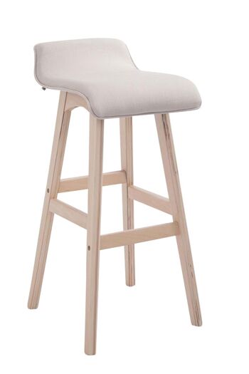 Tabouret de bar Corneila tissu naturel crème 44x37x83,5 crème Matière Bois 1