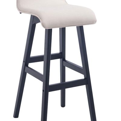 Tabouret de bar Corneila tissu noir crème 44x37x83,5 crème Matière Bois