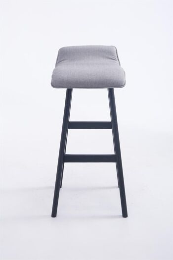 Tabouret de bar Corneila tissu noir gris clair 44x37x83,5 gris clair Matière Bois 2