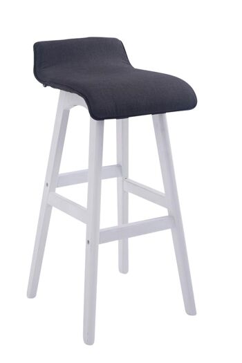 Tabouret de bar Corneila tissu blanc gris foncé 44x37x83,5 gris foncé Matière Bois 1