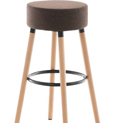 Bar stool Karl fabric natural brown 55x55x75 brown Material Wood