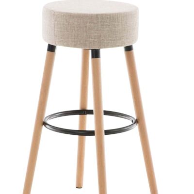 Bar stool Karl fabric natural cream 55x55x75 cream Material Wood