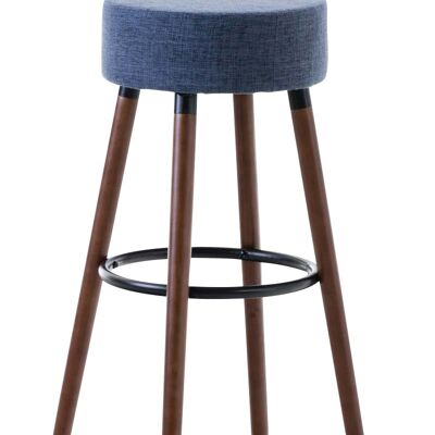 Bar stool Karl fabric walnut blue 55x55x75 blue Material Wood