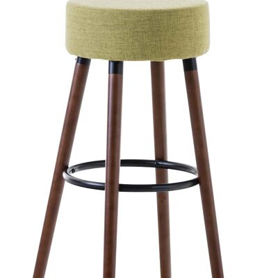 Sgabello da bar Karl tessuto noce verde chiaro 55x55x75 verde chiaro Materiale Legno