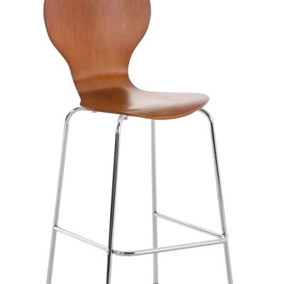 Bar stool Diego brown 55x52x115 brown Wood Chromed metal