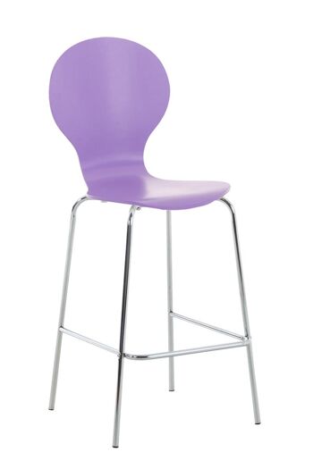 Tabouret de bar Diego violet 55x52x115 violet Bois Métal chromé