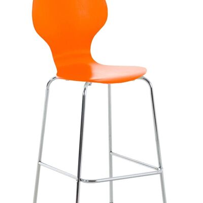 Bar stool Diego orange 55x52x115 orange Wood Chromed metal