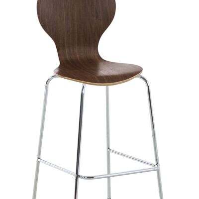 Bar stool Diego walnut 55x52x115 walnut Wood Chromed metal