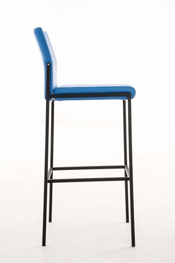 Tabouret de bar Torino B simili cuir bleu 45x43x106 simili cuir bleu acier inoxydable 3