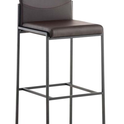 Tabouret de bar Torino B simili cuir marron 45x43x106 simili cuir marron acier inoxydable