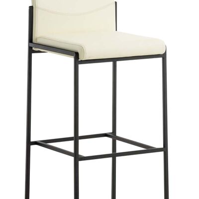 Tabouret de bar Torino B simili cuir crème 45x43x106 simili cuir crème acier inoxydable