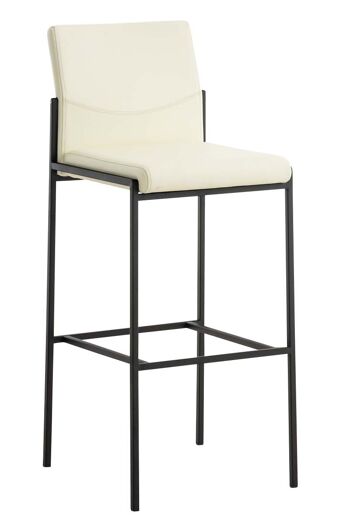 Tabouret de bar Torino B simili cuir crème 45x43x106 simili cuir crème acier inoxydable 1