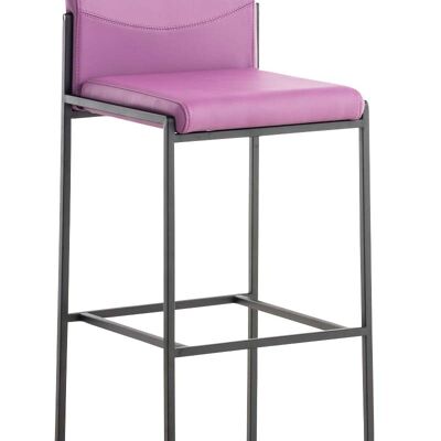 Tabouret de bar Torino B simili cuir violet 45x43x106 simili cuir violet acier inoxydable