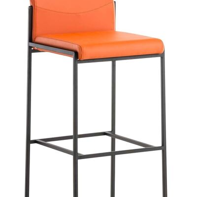 Taburete de bar Torino B símil piel naranja 45x43x106 símil piel naranja acero inoxidable