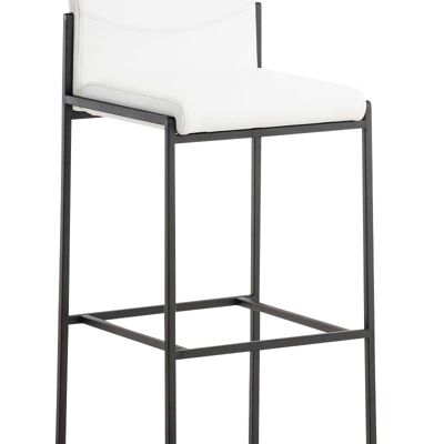 Tabouret de bar Torino B simili cuir blanc 45x43x106 simili cuir blanc acier inoxydable