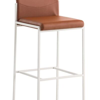 Tabouret de bar en cuir artificiel Torino W cognac 45x43x106 cuir artificiel cognac acier inoxydable